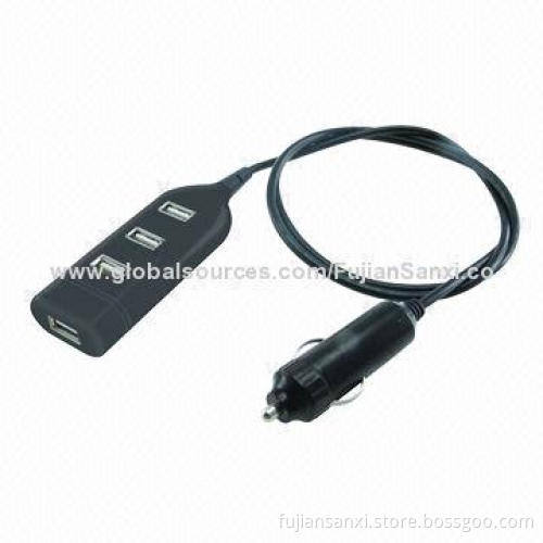 USB Car Charger with High-quality, 5V/3A Output, 1m Length of Cable